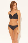 RUCHED U/W D CUP TOP - BLACK