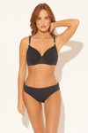 RUCHED U/W D CUP TOP - BLACK