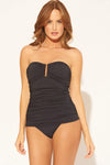 BANDEAU U WIRE TANKINI TOP - BLACK