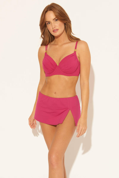 SKIRTED HIPSTER BOTTOMS - ROUGE