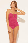 BANDEAU U WIRE TANKINI TOP - ROUGE