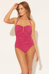 BANDEAU U WIRE TANKINI TOP - ROUGE