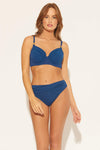 RUCHED U/W D CUP TOP - NAVY