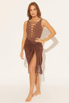 CROCHET PAREO W/ FRINGE- LOCA MOCHA