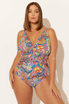 (PLUS) SHIRRED HALTER 1 PC - GROOVY MULTI