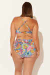 SHIRRED BANDEAU TOP - GROOVY MULTI (PLUS)