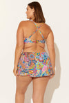 (PLUS) SKIRTED HIPSTER BOTTOMS - GROOVY MULTI