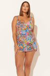 SCOOP NECK TANKINI W U/W - GROOVY MULTI (PLUS)