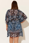 (PLUS) CAFTAN - NAVY FLORAL