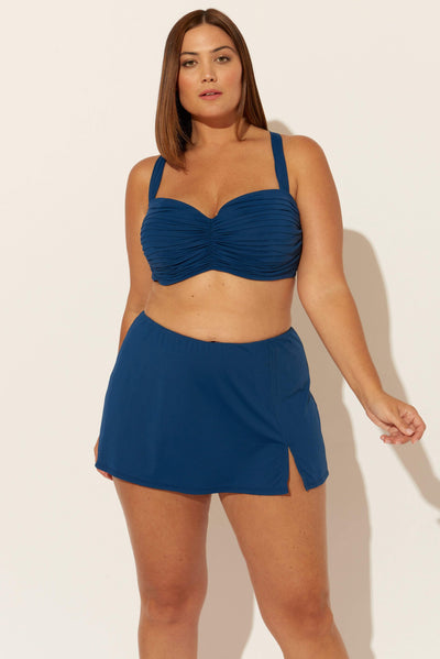 (PLUS) SKIRTED HIPSTER BOTTOMS - NAVY