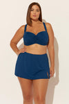(PLUS) SKIRTED HIPSTER BOTTOMS - NAVY
