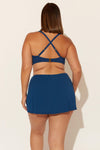 (PLUS) SKIRTED HIPSTER BOTTOMS - NAVY