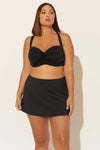 COVER UP SKIRT W/ SIDE SLIT - BLACK (PLUS)