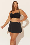 COVER UP SKIRT W/ SIDE SLIT - BLACK (PLUS)