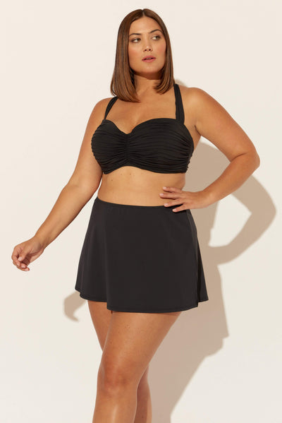 COVER UP SKIRT W/ SIDE SLIT - BLACK (PLUS)