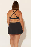 COVER UP SKIRT W/ SIDE SLIT - BLACK (PLUS)