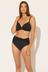 TWIST FRONT OTS BRA D CUP TOP - BLACK