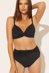 TWIST FRONT OTS BRA D CUP TOP - BLACK