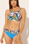 HI-NECK CROP U/W TOP - LUSH MULTI