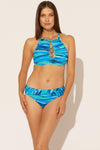 HIGH NECK LATTICE TOP - COOL MULTI