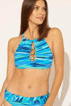 HIGH NECK LATTICE TOP - COOL MULTI