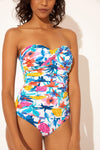 TWIST BANDEAU TANKINI TOP - WHITE FLORAL
