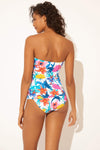 TWIST BANDEAU TANKINI TOP - WHITE FLORAL
