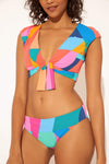 RUCHED BACK BOTTOMS - CUT IT UP MULTI