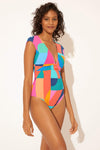 CAP SLEEVE 1 PC - CUT IT UP MULTI