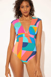 CAP SLEEVE 1 PC - CUT IT UP MULTI
