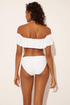 OFF THE SHOULDER RUFFLE BANDEAU TOP - WHITE