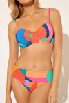 RUCHED U/W D CUP TOP - CUT IT UP MULTI