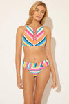 HIGH NECK LATTICE TOP - COLOR BOMB MULTI