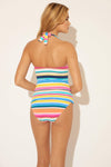 HALTER TANKINI TOP - COLOR BOMB MULTI