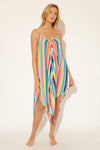HANDKERCHIEF-HEM DRESS - COLOR BOMB MULTI
