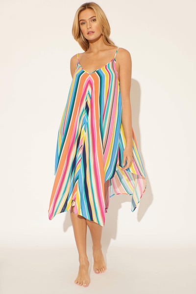 Lada is wearing a 6 suit and S coverup, she has a 34” bust and a 24" waist.