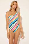 Lada is wearing a 6 suit, she has a 34” bust and a 24" waist.