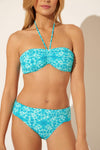 HALTER BANDEAU TOP - LAGUNA TEAL MULTI