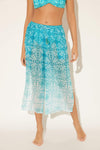 SIDE SLIT PANT - LAGUNA TEAL MULTI