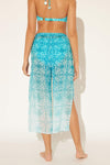 SIDE SLIT PANT - LAGUNA TEAL MULTI