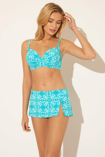 SKIRTED HIPSTER BOTTOMS - LAGUNA TEAL MULTI