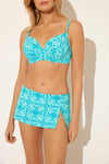 SKIRTED HIPSTER BOTTOMS - LAGUNA TEAL MULTI