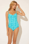TWIST TANKINI TOP - LAGUNA TEAL MULTI
