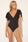 RUFFLE SLEEVE 1 PC - BLACK