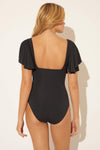 RUFFLE SLEEVE 1 PC - BLACK