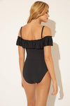 OFF THE SHOULDER BANDED 1 PC - BLACK