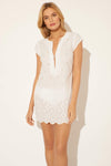EMBROIDERED SHEATH DRESS - WHITE