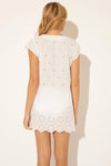 EMBROIDERED SHEATH DRESS - WHITE