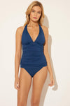HALTER TANKINI TOP - NAVY