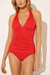 HALTER TANKINI TOP - SCARLET